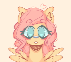 Size: 637x551 | Tagged: safe, artist:nightstellarsentry, fluttershy, pegasus, pony, g4, beanbrows, bust, cute, daaaaaaaaaaaw, eyebrows, eyebrows visible through hair, female, front view, full face view, heart, looking at you, mare, no pupils, open mouth, pastel colors, portrait, shyabetes, solo, spread wings, wings