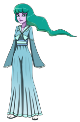 Size: 2352x3600 | Tagged: safe, artist:artemis-polara, mistmane, human, g4, clothes, high res, miko, simple background, solo, transparent background, vector, young, young mistmane, younger