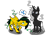 Size: 3000x2100 | Tagged: safe, artist:dar, oc, oc only, oc:lightning bug, oc:polaris, pegasus, pony, unicorn, fanfic:song of seven, black and yellow, black hooves, black mane, burnt, clothes, cutie mark, cyan eyes, electricity, female, gem, glasses, green eyes, grin, high res, horn, jewelry, leonine tail, male, mare, necklace, nervous, nervous smile, pegasus oc, purple eyes, shocked, silver hooves, silver mane, simple background, smiling, spikey mane, stallion, striped mane, sweat, tail, transparent background, unicorn oc