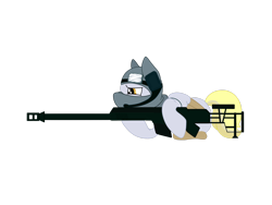 Size: 2828x2121 | Tagged: safe, artist:euphorictheory, oc, oc only, unnamed oc, pegasus, pony, balaclava, clothes, colored wings, goggles, gun, headset, high res, lying down, male, military, military uniform, simple background, soldier, solo, stallion, transparent background, uniform, weapon, wings