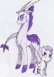 Size: 1335x1877 | Tagged: safe, artist:draw1709, oc, oc only, oc:diamond crusher, oc:pixie, dracony, hybrid, brother and sister, duo, female, height difference, interspecies offspring, male, offspring, parent:rarity, parent:spike, parents:sparity, siblings