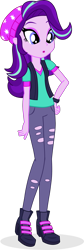 Size: 734x2174 | Tagged: safe, artist:dustinwatsongkx, starlight glimmer, equestria girls, equestria girls specials, g4, my little pony equestria girls: mirror magic, beanie, clothes, hand on hip, hat, pants, ripped pants, simple background, solo, torn clothes, transparent background, vector