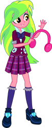 Size: 1637x4008 | Tagged: safe, artist:dustinwatsongkx, lemon zest, equestria girls, friendship games bloopers, g4, my little pony equestria girls: friendship games, clothes, crystal prep academy uniform, headphones, school uniform, simple background, solo, transparent background, vector