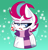 Size: 1711x1796 | Tagged: safe, artist:saveraedae, zipp storm, pegasus, pony, g5, my little pony: a new generation, bust, candy, candy cane, cheek fluff, chest fluff, clothes, folded wings, food, looking at you, scarf, snow, snowflake, solo, striped scarf, wings