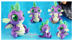 Size: 4442x2500 | Tagged: safe, artist:chibi-pets, spike, dragon, human, g4, chubby, irl, photo, plushie, solo, winged spike, wings