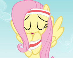 Size: 720x576 | Tagged: safe, screencap, fluttershy, pegasus, pony, hurricane fluttershy, season 2, animated, armband, blushing, cloud, cropped, cute, faic, female, flying, gif, grin, happy, headband, lidded eyes, looking at you, loop, mare, pink mane, reversed, shrunken pupils, shyabetes, sky, smiling, solo, spread wings, squee, sweatband, teal eyes, wings