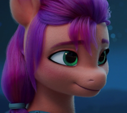Size: 900x804 | Tagged: safe, screencap, sunny starscout, earth pony, pony, g5, my little pony: a new generation, spoiler:my little pony: a new generation, cropped, female, mare, smiling, solo