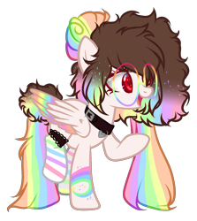 Size: 1638x1840 | Tagged: safe, artist:kyannepopys, oc, oc only, pegasus, pony, base used, clothes, collar, glasses, multicolored hair, pegasus oc, rainbow hair, raised hoof, simple background, smiling, socks, striped socks, transparent background, wings