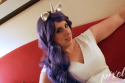 Size: 1280x851 | Tagged: safe, artist:pixelvixens, rarity, human, g4, clothes, cosplay, costume, eyeshadow, irl, irl human, makeup, photo