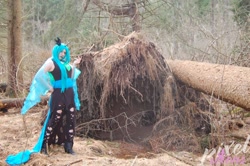 Size: 1280x851 | Tagged: safe, artist:pixelvixens, queen chrysalis, human, g4, clothes, cosplay, costume, forest, irl, irl human, pants, photo, ripped pants, solo, torn clothes