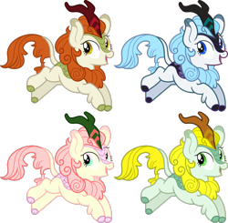 Size: 1806x1768 | Tagged: safe, anonymous artist, autumn blaze, kirin, g4, autumn, recolor, seasons, simple background, spring, summer, transparent background, vector, winter