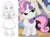 Size: 546x405 | Tagged: safe, artist:jklrxdk, sweetie belle, human, pony, unicorn, g4, sisterhooves social, comparison, female, humanized, screencap reference, solo, sweetie belle is not amused, traditional art, unamused