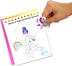 Size: 1500x1365 | Tagged: safe, izzy moonbow, pipp petals, pony, unicorn, g5, my little pony: a new generation, coloring book, merchandise