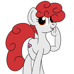 Size: 2000x2000 | Tagged: safe, artist:dafiltafish, oc, oc only, oc:clair, earth pony, pony, :p, earth pony oc, female, high res, mare, orange eyes, red mane, red tail, simple background, smiling, solo, tail, tongue out, transparent background