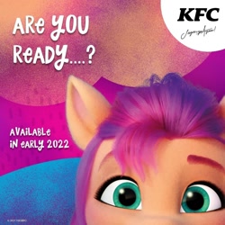 Size: 1080x1080 | Tagged: safe, sunny starscout, earth pony, pony, g5, my little pony: a new generation, official, female, indonesia, instagram, kfc, mare, solo