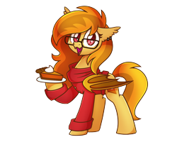Size: 1280x1024 | Tagged: safe, artist:sugar morning, derpibooru exclusive, oc, oc only, oc:pumpkin spice, bat pony, pony, 2022 community collab, derpibooru community collaboration, clothes, ear fluff, ear piercing, earring, female, glasses, jewelry, piercing, simple background, solo, transparent background