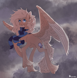 Size: 3024x3066 | Tagged: safe, artist:rover, artist:rrrover, oc, oc:mirta whoowlms, pegasus, pony, cloud, high res, solo, thunder