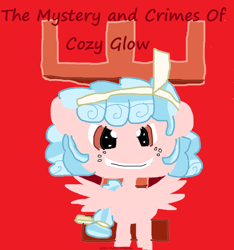 Size: 1270x1354 | Tagged: safe, artist:coltfan97, cozy glow, pegasus, pony, g4, 1000 hours in ms paint, chess piece, evil grin, grin, red background, simple background, smiling