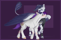 Size: 1280x832 | Tagged: safe, artist:copshop, oc, oc only, earth pony, hybrid, pony, zony, colored wings, concave belly, female, mare, muscles, two toned wings, wings