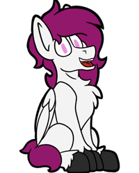 Size: 897x1124 | Tagged: safe, artist:drheartdoodles, oc, oc only, oc:dr.heart, clydesdale, pegasus, pony, 2022 community collab, derpibooru community collaboration, chest fluff, simple background, sitting, smiling, solo, transparent background