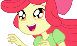 Size: 5281x3178 | Tagged: safe, artist:sketchmcreations, apple bloom, equestria girls, equestria girls specials, g4, my little pony equestria girls: better together, my little pony equestria girls: holidays unwrapped, the cider louse fools, bow, excited, excitement, eye shimmer, female, hair bow, happy, open mouth, simple background, smiling, solo, transparent background, vector