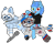 Size: 2179x1700 | Tagged: safe, artist:fliegerfausttop47, artist:theunidentifiedchangeling, oc, oc only, oc:azure interdictor, oc:bashful interceptor, oc:quiet dreamer, cat, cat pony, hybrid, original species, plane pony, pony, unicorn, 2022 community collab, derpibooru community collaboration, bae p.1214, blue hair, blushing, bomb, cheek fluff, chest fluff, claws, clothes, collar, colt, convair xa-44, convair xb-53, cute, digital art, dropping, ear fluff, female, fluffy, flying, foal, frog (hoof), full body, glasses, happy, heterochromia, hoodie, hoof fluff, horn, jacket, leg fluff, looking at you, male, mare, missile, multicolored hair, not trixie, nuclear weapon, ocbetes, oh no, paw pads, paws, pet collar, plane, red hair, scared, simple background, smiling, smiling at you, sweater, three quarter view, transparent background, underhoof, underpaw, wall of tags, waving, waving at you, weapon, white hair