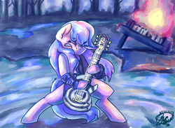 Size: 1500x1100 | Tagged: safe, artist:mannybcadavera, applejack, earth pony, pony, g4, bipedal, black label society, dexterous hooves, electric guitar, eyes closed, female, fire, gritted teeth, guitar, heavy metal, in this river, les paul, mare, musical instrument, piano, playing instrument, ponified, rock (music), song reference, zakk wylde
