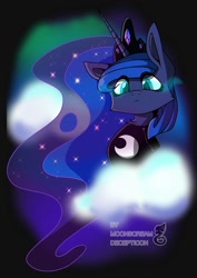 Size: 764x1080 | Tagged: safe, artist:moonscream decepticon, princess luna, alicorn, pony, g4, bust, female, looking at you, mare, solo