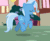 Size: 498x412 | Tagged: safe, screencap, trixie, pony, unicorn, all bottled up, g4, season 7, animated, cute, diatrixes, eyes closed, female, gif, horn, mare, outdoors, shadow, solo, tail, talking, trotting, two toned mane, two toned tail