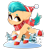 Size: 2621x2805 | Tagged: safe, artist:xsatanielx, part of a set, hitch trailblazer, earth pony, pony, g5, my little pony: a new generation, christmas, clothes, hat, high res, holiday, ice, ice skates, scarf, snow, solo, winter