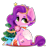 Size: 2621x2805 | Tagged: safe, artist:xsatanielx, part of a set, pipp petals, pegasus, pony, g5, my little pony: a new generation, adorapipp, christmas, christmas ornament, christmas tree, cute, decoration, female, high res, holiday, jewelry, looking at you, mare, mouth hold, smiling, smiling at you, solo, tiara, tree