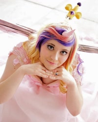 Size: 1080x1349 | Tagged: safe, princess cadance, human, g4, clothes, cosplay, costume, irl, irl human, jewelry, looking at you, photo, ring, youmacon