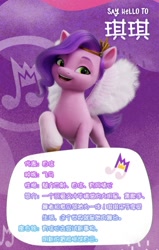 Size: 720x1132 | Tagged: safe, pipp petals, pegasus, pony, g5, my little pony: a new generation, official, china, chinese, female, mare, name translation, solo