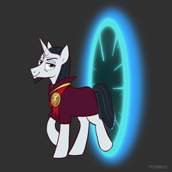 Size: 2048x2048 | Tagged: safe, artist:pfeffaroo, chancellor neighsay, pony, unicorn, g4, high res, portal, solo