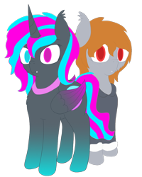 Size: 800x1000 | Tagged: safe, artist:obetater, oc, oc only, oc:astraea aether, oc:night sighter, alicorn, bat pony, pony, 2022 community collab, derpibooru community collaboration, bat pony oc, female, full body, mare, simple background, transparent background