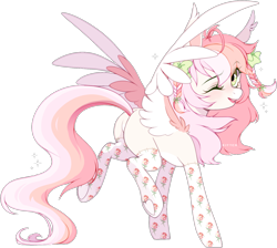 Size: 1468x1316 | Tagged: safe, artist:aniimoni, oc, pegasus, pony, butt, clothes, female, mare, one eye closed, plot, simple background, socks, solo, transparent background, wink