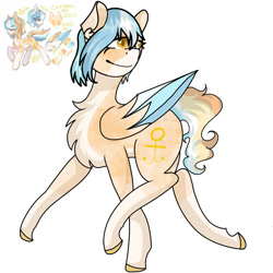 Size: 1500x1500 | Tagged: safe, artist:teonnakatztkgs, oc, oc only, pegasus, pony, chest fluff, looking back, pegasus oc, simple background, smiling, white background, wings