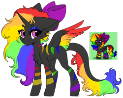 Size: 1847x1475 | Tagged: safe, artist:beamybutt, artist:monogy, oc, oc only, alicorn, pony, pony town, alicorn oc, base used, bedroom eyes, bow, chest fluff, concave belly, duo, eyelashes, hair bow, horn, makeup, multicolored hair, rainbow hair, simple background, slender, thin, transparent background, wings