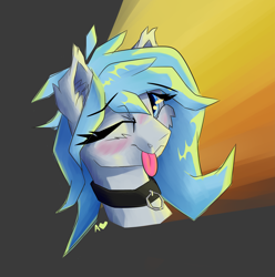 Size: 6723x6777 | Tagged: safe, artist:aurorakins, oc, oc only, oc:musicora melody, pegasus, pony, bust, female, pegasus oc, portrait, solo, tongue out