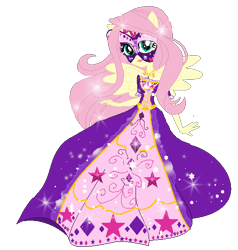 Size: 532x560 | Tagged: safe, artist:gihhbloonde, fluttershy, equestria girls, g4, base used, clothes, dress, eyelashes, female, mask, ponied up, simple background, solo, transparent background, wings