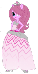 Size: 292x556 | Tagged: safe, alternate version, artist:gihhbloonde, oc, oc only, oc:music melody, equestria girls, g4, base used, clothes, dress, eyelashes, hand on hip, high heels, jewelry, ponied up, shoes, simple background, smiling, solo, tiara, transparent background