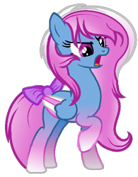 Size: 466x598 | Tagged: safe, artist:gihhbloonde, oc, oc only, pegasus, pony, angry, base used, bow, eyelashes, female, mare, open mouth, pegasus oc, raised hoof, simple background, solo, tail, tail bow, transparent background, wings