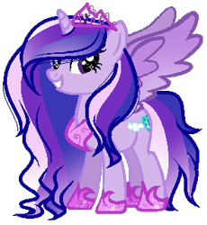 Size: 296x322 | Tagged: safe, artist:gihhbloonde, oc, oc only, alicorn, pony, alicorn oc, base used, eyelashes, female, grin, hoof shoes, horn, jewelry, mare, peytral, simple background, smiling, solo, tiara, transparent background, wings