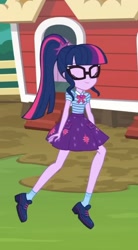 Size: 769x1393 | Tagged: safe, screencap, sci-twi, twilight sparkle, equestria girls, equestria girls series, g4, holidays unwrapped, the cider louse fools, spoiler:eqg series (season 2), clothes, cropped, female, geode of telekinesis, glasses, magical geodes, ponytail, skirt