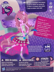 Size: 750x1000 | Tagged: safe, artist:gihhbloonde, oc, oc only, oc:music melody, equestria girls, g4, base used, bow (weapon), clothes, eyelashes, female, hair over one eye, high heels, ponied up, shoes, skirt, smiling, solo, wings