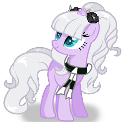 Size: 852x840 | Tagged: safe, artist:gihhbloonde, oc, oc only, earth pony, pony, base used, clothes, earth pony oc, eyelashes, female, flower, flower in hair, looking back, mare, scarf, simple background, smiling, solo, starry eyes, transparent background, wingding eyes