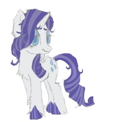 Size: 970x1011 | Tagged: safe, artist:sugarfrogg_, rarity, pony, unicorn, g4, chest fluff, facial hair, female, goatee, headcanon in the description, lidded eyes, looking at you, mare, simple background, solo, white background