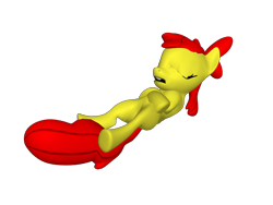 Size: 1200x900 | Tagged: safe, artist:antonhy1102, apple bloom, earth pony, pony, g4, 3d, female, filly, simple background, sleeping, solo, transparent background