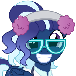 Size: 1000x1000 | Tagged: safe, artist:cirillaq, oc, oc only, oc:doctor jolene, pegasus, pony, commission, earmuffs, female, glasses, mare, simple background, solo, transparent background