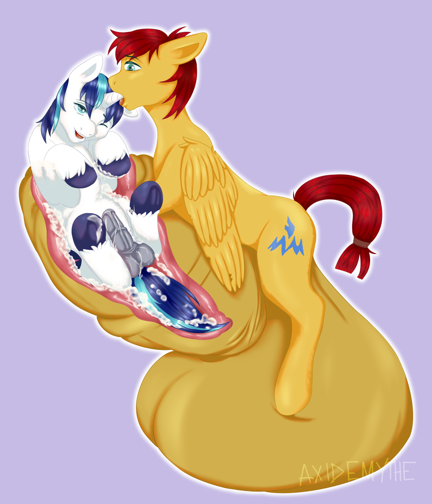 ...artist:axidemythe, flash magnus, shining armor, pegasus, unicorn, balls,...
